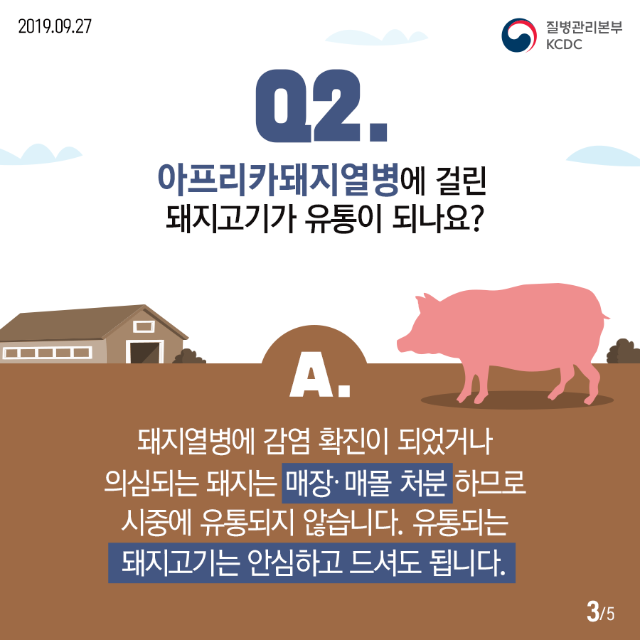 돼지고기 드시기 걱정되시죠? 아프리카돼지열병은 사람에게 감염되지 않는답니다~ 첨부 이미지
