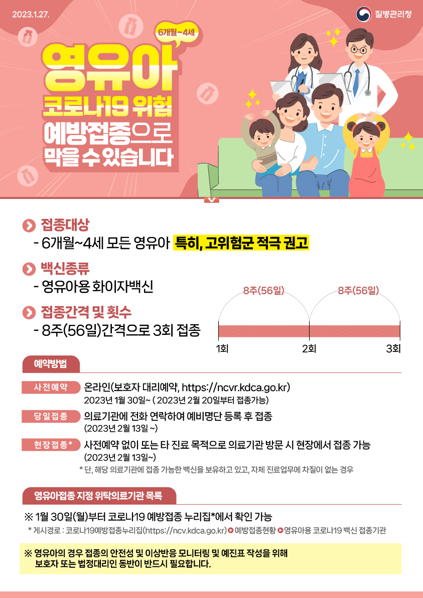 [감염]영유아(만6개월~4세) 대상 코로나19 예방접종 시행 안내 첨부 이미지